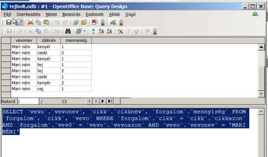 OpenOffice Base adatbzis-kezel
